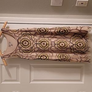 Neiman Marcus Women's pewter and green Sequins sleeveless Cocktail dress size 6